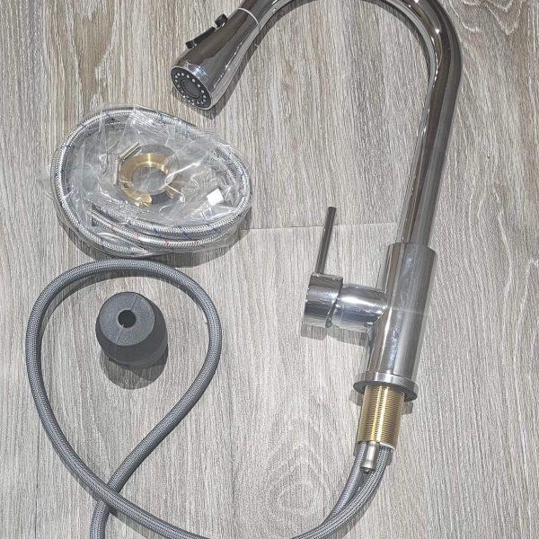 LLAVE MONOMANDO LAVAPLATOS EXTRAIBLE CROMADO