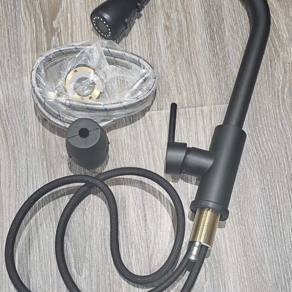 LLAVE MONOMANDO LAVAPLATOS EXTRAIBLE NEGRO